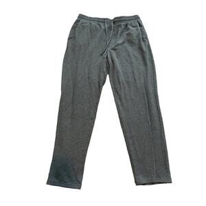 George Mens Large Plain Gray Drawstring Joggers with Pocketd